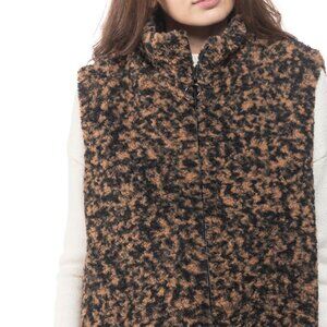INC International Concepts Womens Animal Print Faux Fur Vest Size Small/Medium